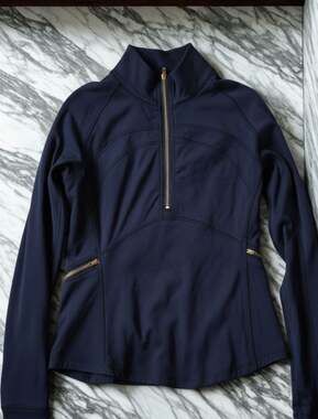 Lululemon Front of the Pack 1/2 Zip | Gold Zipper Pockets | Nocturnal Teal